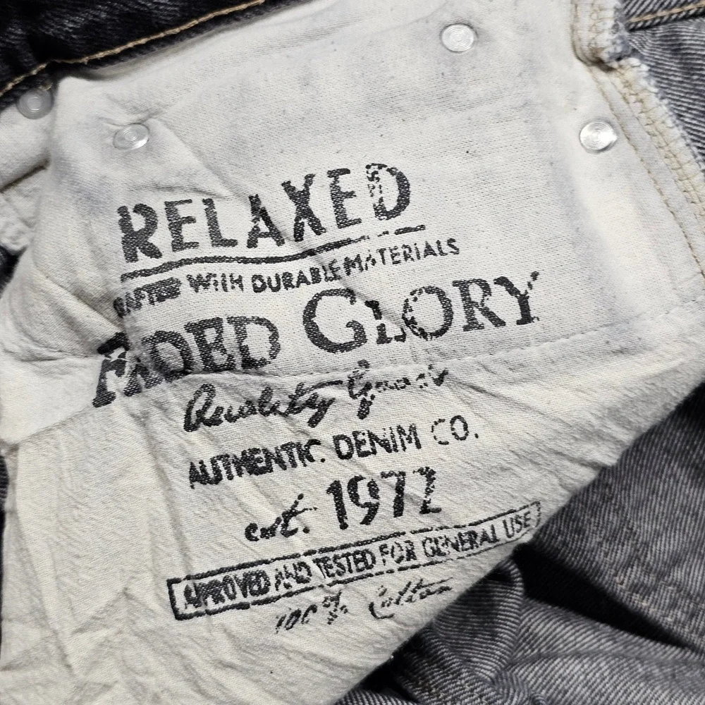 Faded Glory Jeans Mens 40x32‎ Gray Denim Relaxed Fit Straight Leg Streetwear